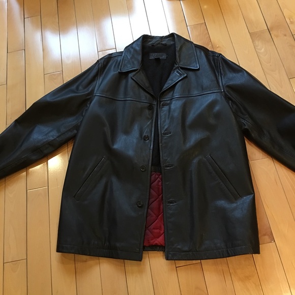 New J crew men’s leather jacket